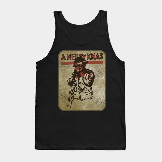 WW1 British Soldier Retro Christmas Merry Xmas Tank Top by Battlefields